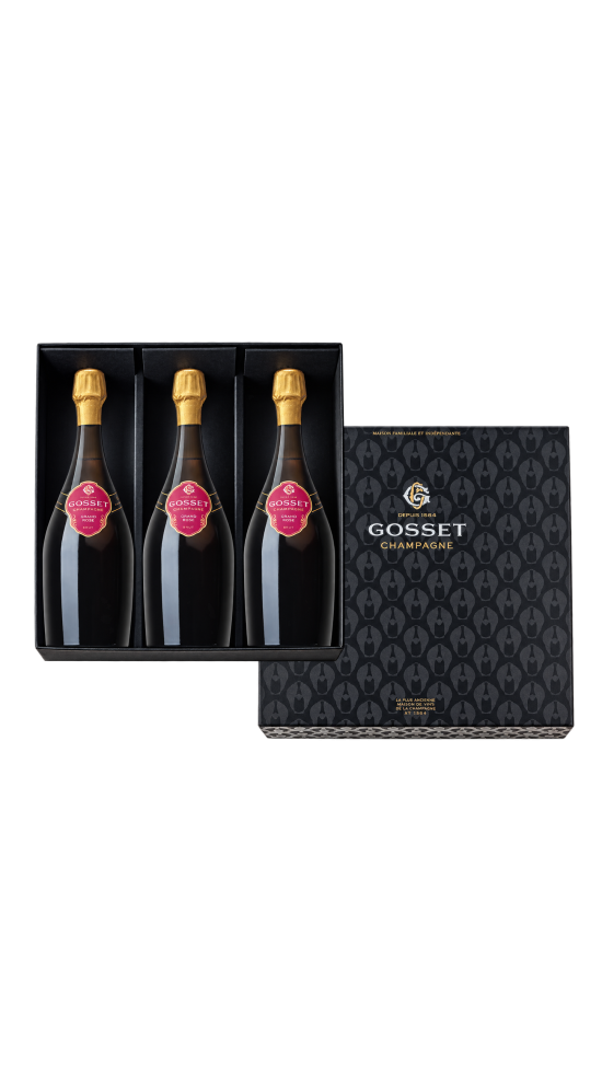 Coffret Luxe 3 bouteilles Gosset Grande Réserve
